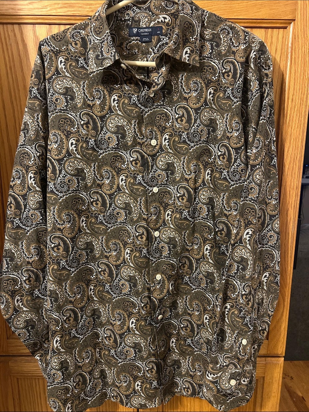 Daniel Cremieux Brown Paisley-Print Long Sleeve Button-Up